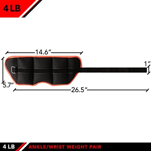 JFIT Adjustable Ankle Weights - Ankle Weight Pair 10 Weight and Bundle Options - 0.5 to 10 lbs Each, Set of 2, Adjustable Straps – Comfortable, Breathable, Moisture Absorbent Weight Straps for Men and Women