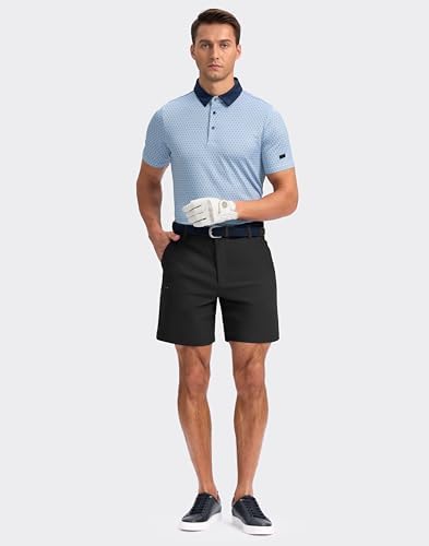 Pudolla Men's Casual Shorts 7 Inch Golf Shorts Stretch Dress Work Shorts for Men with 4 Pockets Quick Dry Lightweight