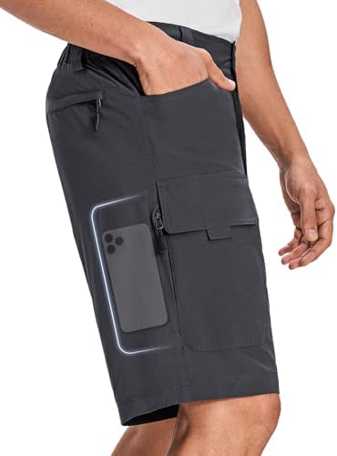 Moosehill Mens Cargo Hiking Shorts Lightweight Water Resistant for Casual Golf Work Tactical Fishing with 6 Pockets