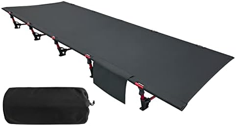 Sutekus Portable Camping Cot Sleeping Cot Ultralight Backpacking Cot Bed for Outdoor Hiking Travel Beach Mountaineering (Black)