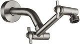 Brushed Nickel Shower Extender Arm, Height & Angle Adjustable with Unique Locking Gear, 5 Inch Anti-Leak Arm