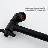 Black Shower Arm, Shower Head Extender Arm with Universal Connection to Shower Heads, Anti-Leak Tool-Free Installtion, Shower Exetension (5 Inch, Matte Black)
