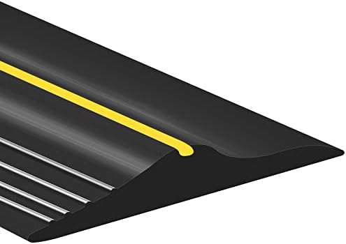Papillon Garage Door Bottom Seal Strip, Weatherproof EPDM Rubber Threshold, Fits All Standard Doors, Easy for DIY Homeowners, No Adhesive (12Ft, Black)