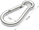 sprookber Stainless Steel Spring Snap Hook Carabiner - 304 Stainless Steel Clips, Set of 6