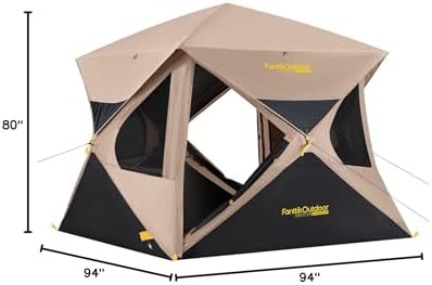 FanttikOutdoor Alpha C4 Ultra Camping Tent 4 Person Pop Up Instant Cabin Setup in 60 Seconds Portable Hub Tent with Rainfly & Windproof for Outdoor Camping & Overlanding
