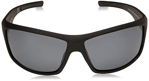 Body Glove Men's Huntington Beach Sunglasses Polarized Wrap, Matte Black Rubberized, 61 mm