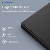 ELEGRP 4-Gang Screwless Decorative Wall Plates, Mid-Size Unbreakable Thermoplastic Faceplate Cover for Decorator Receptacle Outlet Switch, UL Listed (2 Pack, Matte Black)
