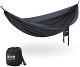 ENO SingleNest Hammock - Lightweight, 1 Person Portable Hammock - for Camping, Hiking, Backpacking, Travel, a Festival, or The Beach - Black/Charcoal