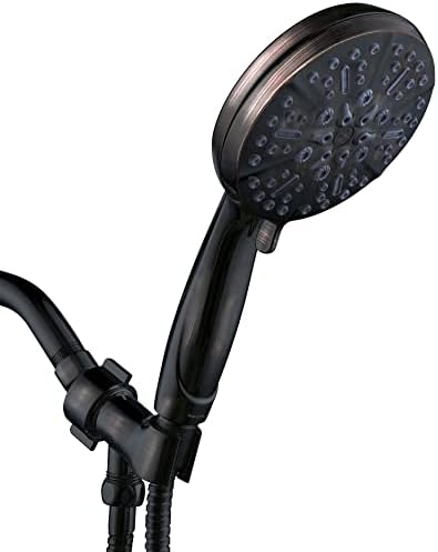 ORB High Pressure Shower Head with Handheld - Multifunctional High Flow Rain Showerhead with Extra 60" Long Hose and Adjustable Overhead Holder - Es la mejor regaderas para ducha (Oil Rubbed Bronze)