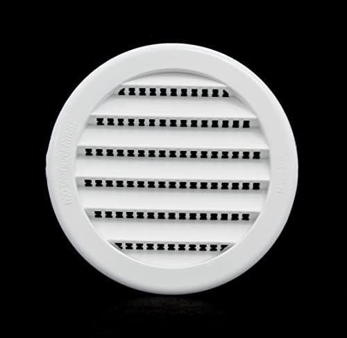 3" Round Plastic Louver Soffit Air Vent Reptile Screen Grille Cover (16, White)