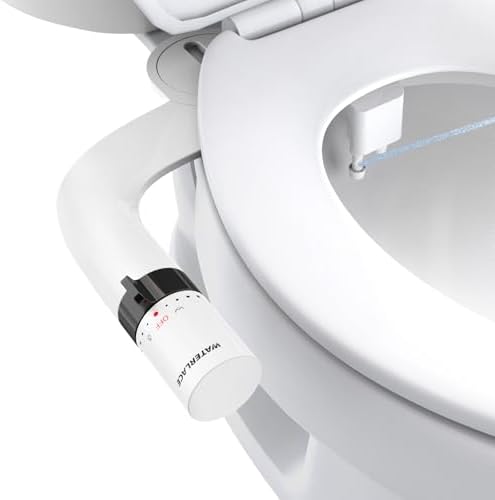Bidet Attachment for Toilet, Dual NozzleBidet Toilet Seat, Non-Electric Ultra-Thin Bidets for Existing Toilets, Rear/Feminine Wash with Adjustable Water Pressure (Black)