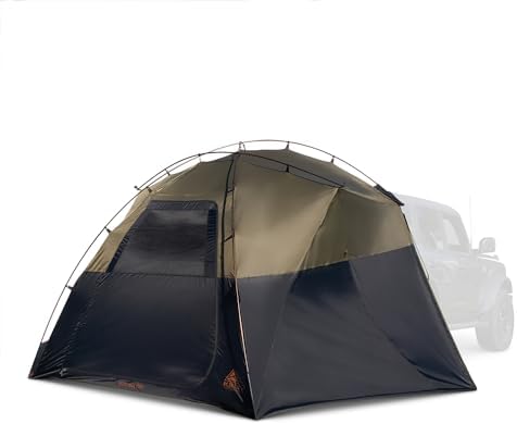 Kelty Highroads Overlanding Shelter - Universal Mount Car Camping Tent with Large Zippered Entry, Aluminum Frame, Adjustable Walls and Windows, UV Protection, Rainproof, Stuff Duffel Included, 2024