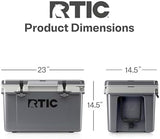 RTIC Ultra-Light 32 Quart Hard Cooler Insulated Portable Ice Chest Box for Drink, Beverage, Beach, Camping, Picnic, Fishing, Boat, Barbecue, 30% Lighter Than Rotomolded Coolers