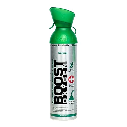 Boost Oxygen Large Natural 10L Canister | Respiratory Support for Aerobic Recovery, Altitude, Performance & Health (6 Pack)
