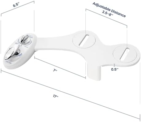 LUXE Bidet NEO 320 - Hot and Cold Water, Self-Cleaning, Dual Nozzle, Non-Electric Bidet Attachment for Toilet Seat, Adjustable Water Pressure, Rear and Feminine Wash, Lever Control (White)