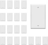 ENERLITES Blank Wall Plate Cover, Gloss Finish, Standard Size 1-Gang 4.50" x 2.76", Polycarbonate Thermoplastic, Electrical Covers for Unused Outlets/Switches, 8801-W-20PCS, White (20 Pack)
