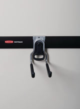 Rubbermaid FastTrack Rail Garage Organization Multi-Purpose Hook 50 lbs Capacity Satin Nickel Wall Mounted Storage System Direct Mount into FastTrack Garage Rail for Home/Garage Organization