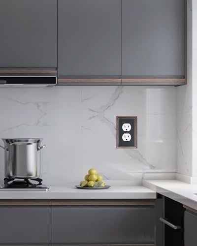 4-Pack Single Duplex Outlet Cover Plate, Decorative Aged Bronze Switch Plates and Outlet Covers, Metal Wall Plates for Electrical Outlets, 1 Gang Receptacle Cover, Corrosion Resistant