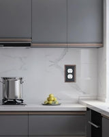 4-Pack Single Duplex Outlet Cover Plate, Decorative Aged Bronze Switch Plates and Outlet Covers, Metal Wall Plates for Electrical Outlets, 1 Gang Receptacle Cover, Corrosion Resistant