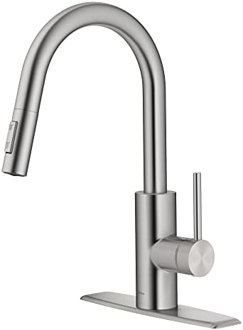 Kraus Oletto Spot Free Stainless Steel Dual Function Kitchen Faucets with Pull Down Sprayer, KPF-2620SFS