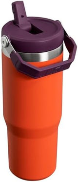Stanley IceFlow Flip Straw Tumbler with Handle 30 oz | Twist On Lid and Flip Up Straw | Leak Resistant Water Bottle | Insulated Stainless Steel |BPA-Free | Tigerlily Plum