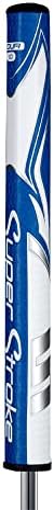 SuperStroke Zenergy Tour 2.0 Golf Putter Grip with No Taper Enhanced SPYNE Technology, New Multi-Zone Texturing and Tech-Port, Blue/White