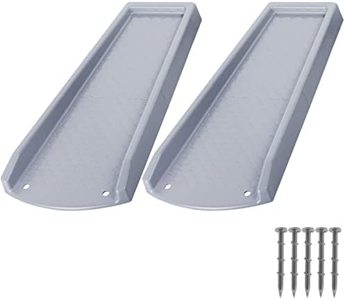 Rain Gutter Downspout Splash Block, Gutter Downspout Extensions for Water Drainage, 24" Gutter Splash Guards Downspout Extender, Fixable Down spout Drain Trays with PE Nails(2 Pack, Gray)