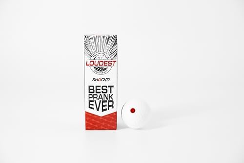 SHOCK'D GOLF BALLS - The World's Loudest Golf Ball - Viral Prank Ball (Sleeve of 3, Novelty)