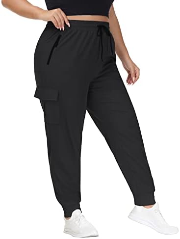 SEKINO Women's Plus Size Hiking Cargo Pants Lightweight Quick Dry Joggers Athletic Workout Outdoor Zipper Pockets Pants