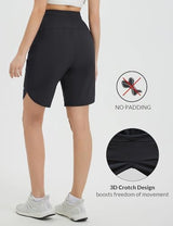 baleaf Women's Bermuda Long Shorts 9" Above Knee Length Quick Dry Lightweight Zipper Pockets Casual Summer Athletic UPF 50+