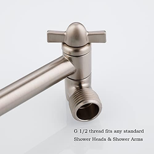 Shower Head Extender, Adjustable Shower Head Extension Brushed Nickel, Adjustable for Any Shower Angels, Universal Straight Shower Arm