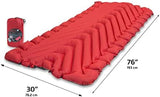 Klymit Insulated Static V Luxe Inflatable Sleeping Pad for Camping, Lightweight Hiking and Backpacking Air Bed For Cold Weather,Red