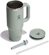 Hydro Flask 24 Oz Travel Tumbler with Handle, Lid and Straw - Insulated Stainless Steel in 24 Oz Agave Green