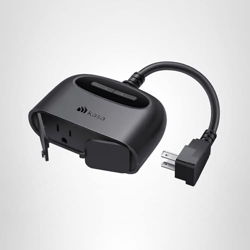 Kasa Outdoor Smart Plug, Smart Home Wi-Fi Outlet with 2 Sockets, IP64 Weather Resistance, Compatible with Alexa, Google Home & IFTTT, No Hub Required, ETL Certified(EP40), Black