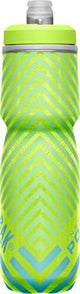CamelBak Podium Chill Insulated Bike Water Bottle - Easy Squeeze Bottle - Fits Most Bike Cages - 24oz, Lime/Blue Stripe