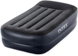INTEX Raised Airbed Mattress with Built-in Pump, Dura-Beam Plus Pillow, Twin - Portable Inflatable Luxury Blow-Up Bed for Adults, Camping, Guests