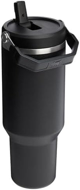 Stanley IceFlow 2.0 Flip Straw Tumbler with Handle 40 oz | Twist On Lid and Flip Up Straw | Leak Resistant Water Bottle | Insulated Stainless Steel | BPA-Free | Black 2.0
