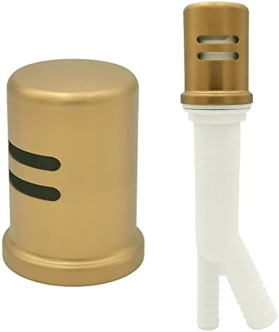 Dishwasher Air Gap Kits with Gold Dishwasher Air Gap Cover and Matching Escutcheon, Replacement air gap dishwasher,Solid Brass Air Gap Cap,Brushed Gold Finish