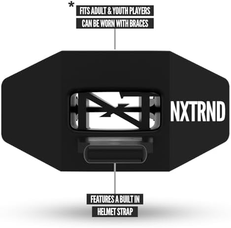 Nxtrnd Two Football Mouth Guard, Football Mouthpiece with Strap, Fits Adult & Youth (Black)