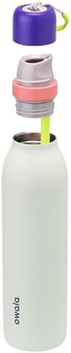 FreeSip Twist Insulated Stainless Steel Water Bottle with Straw for Sports and Travel, BPA-Free, 24-oz, Purple/Green (Minty Horizons)