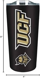 Campus Colors NCAA Stainless Steel Tumbler perfect for Gameday - 18 oz - Double Walled - Keeps Drinks Perfectly Insulated (Central Florida Knights - Black)