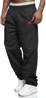Mens Casual Jogger Pants Relaxed Fit Cargo Pants Drawstring Sweatpants Hiking Outdoor Twill Sport Pants