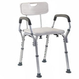 Essential Medical Supply Height Adjustable Shower and Bath Bench with Padded Arms, Contoured Back and Textured Shower Chair Seat - Perfect for The Bath and Shower