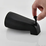 Slip Fit Tub Spout with Pull-Up Diverter for 1/2 inch Copper Tube, Matte Black