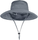 Sun Hats for Men Women Fishing Hat UPF 50+ Breathable Wide Brim Bucket Hats Summer UV Protection Safari Hat with Neck Flap