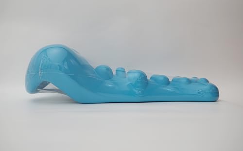 Fanlecy Neck and Shoulder Relaxer with Upper Back Massage Point, Cervical Traction Device Neck Stretcher for TMJ Pain Relief and Cervical Spine Alignment Chiropractic Pillow (Blue)