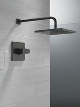 Delta Faucet Modern Raincan Square Single-Function Shower Valve Trim Kit Black, Shower Faucet Set, Rainfall Shower Head Black, Delta Shower Trim Kit, Matte Black T14268-BL-PP (Valve Not Included)