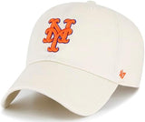 47 Brand MLB Natural Primary Logo Clean Up Adjustable Baseball Cap Hat, Adult One Size Fits All