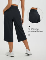 baleaf Women's Capri Pants Wide Leg Athletic Yoga Capris with Pockets Quick Dry Hiking Pants Loose Lounge Summer UPF 50+