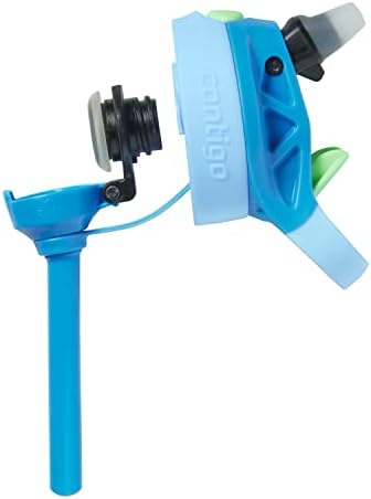 Contigo Kids Water Bottle with Redesigned AUTOSPOUT Straw, 14oz., 2 Pack, Blue Poppy and Periwinkle & Blue Poppy with Periwinkle and Into the Clouds